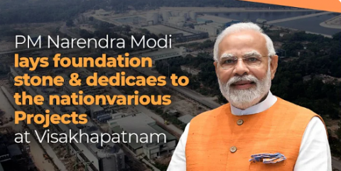 PM Narendra Modi lays foundation stone & dedicates to the nation various Projects at Visakhapatnam