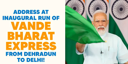 PM Modi's address at inaugural run of Vande Bharat Express from Dehradun to Delhi