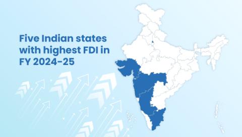 Five Indian states with highest FDI in FY 2024-25